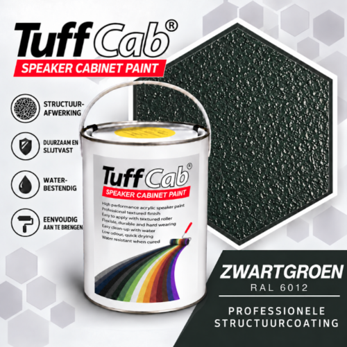 Tuffcab Speakerpaint luidsprekerverf Zwartgroen